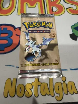 Pokemon TCG 1st edition FOSSIL Booster Pack Factory Sealed Aerodactyl Art - Image 1