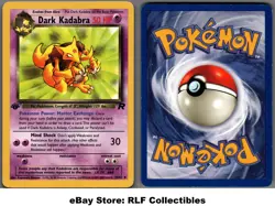 2000 Pokemon, Team Rocket, #39/82 Dark Kadabra, 1st Edition, Uncommon - Image 1