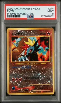 Nintendo Entei #244 Japanese Neo File 2 Promo Holo PSA 9 2000 Pokemon TCG - Image 1