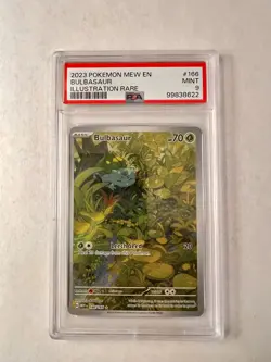 Bulbasaur 166/165 Pokemon TCG English Illustration Rare PSA 9 MINT SV 151 - Image 1