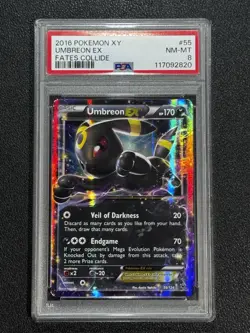 2016 UMBREON EX #55 Fates Collide POKEMON XY - PSA 8 - Image 1