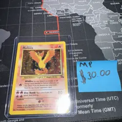 Pokemon Moltres TCG Fossil Card 12/62 Unlimited Holo Rare HP-MP Condition - Image 1