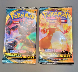 Pokemon TCG Sword & Shield Darkness Ablaze Booster Pack Lot of 2 Sealed - Image 1