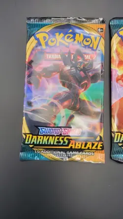 Pokemon TCG Sword & Shield Darkness Ablaze Booster Pack Lot of 2 Sealed - Image 2