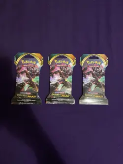 Pokemon TCG: Sword & Shield Darkness Ablaze Booster Pack, Lot of 3 Sealed 820650807121 - Image 1