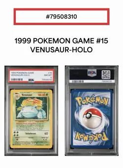 1999 WOTC Pokemon Game Venusaur Holo Base Set Card 15/102 PSA 8 NM-MT New Slab - Image 3