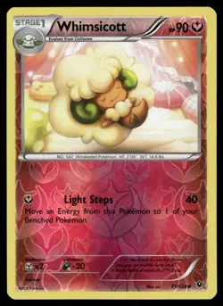 Whimsicott Reverse Holo 71/124 XY - Fates Collide Pokemon - Image 1