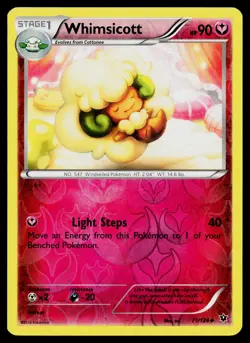 Whimsicott #71/124 XY - Fates Collide Reverse Holo Near Mint or Better - Image 1