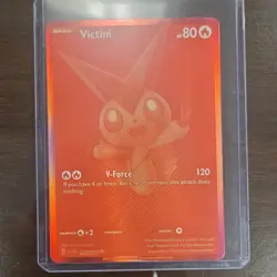 Pokemon Victini SWSH123 Full Art Holo Promo Basic Fire Card 120 Attack 80 HP - Image 1