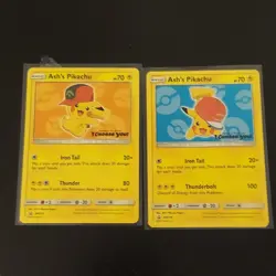 Pokemon Ash's Pikachu SM Promo Lot 2 Cards - Lightly played - Image 1