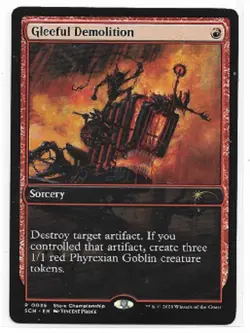 MTG magic cards 1x Gleeful Demolition - Store Championship 2025 promo Unique & M - Image 1