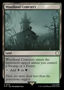 MTG Woodland Cemetery - Foil, Fallout, Lightly Played, English - Image 1