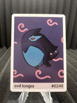 Lugia (evil loogia) #249 - Set Hit Holo - Gen 2 Pookiemoot Fan Art - Pokemon NM - Image 1