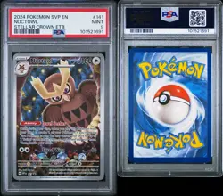2024 Pokemon SVP Noctowl Stellar Crown ETB Promo #141 PSA 9 - Image 3