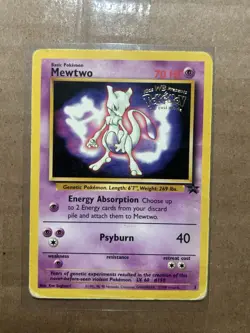 Pokemon TCG Mewtwo #3 Black Star Promo the First Movie 1998 HP - Image 1