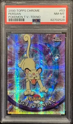 2000 #53 Topps Chrome Persian TEKNO PSA 8 Pokemon - Image 1