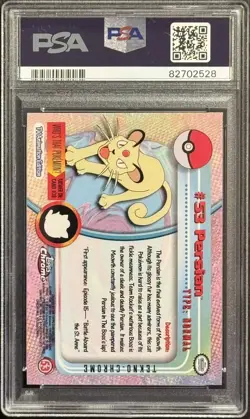 2000 #53 Topps Chrome Persian TEKNO PSA 8 Pokemon - Image 2