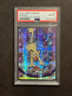 2000 #53 Topps Chrome Persian TEKNO PSA 8 Pokemon - Image 4