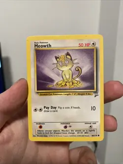 Pokemon TCG - Meowth 80/130 Base Set 2 Common LP - Image 1
