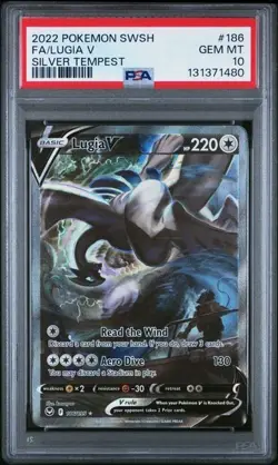 2022 Pokemon Sword & Shield Full #186 Art Lugia V Silver Tempest PSA 10 GEM MINT - Image 1