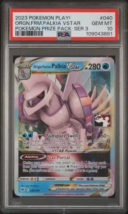 2023 POKEMON PLAY! POKEMON PRIZE PACK: SER 3 ORIGIN FORME PALKIA VSTAR PSA 10 - Image 1