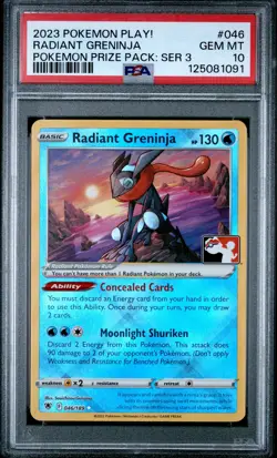 2023 POKEMON PLAY! POKEMON PRIZE PACK: SER 3 #046 RADIANT GRENINJA PSA 10 - Image 1