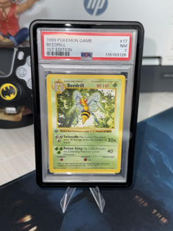 1999 Pokemon 1st Edition Shadowless Beedrill #17 PSA 7 - Image 1