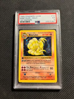 Pokemon Card PSA 5 1st Edition Base Shadowless Ninetales Holo - Image 1