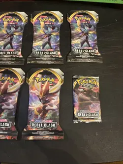 Pokemon Sword & Shield Rebel Clash 7 Sleeved Booster & 1 Loose Pack NEW SEALED - Image 3