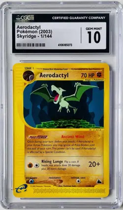2003 Pokemon Aerodactyl Skyridge Rare 1/144 CGC 10 GEM MINT - Image 1