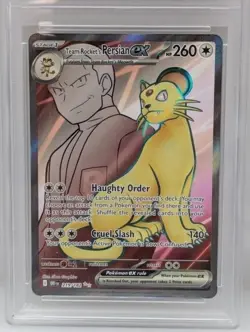 2025 POKEMON DRI EN-DESTINED RIVALS ULTRA RARE TEAM ROCKET'S PERSIAN EX PSA 10 - Image 2
