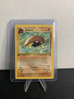 Pokemon TCG Kabuto 1st Edition Fossil, 1st Edition Common Card 50/62 - Image 1