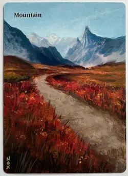 Hand-painted MTG alter | Mountain | textless NOX altered art - Image 1