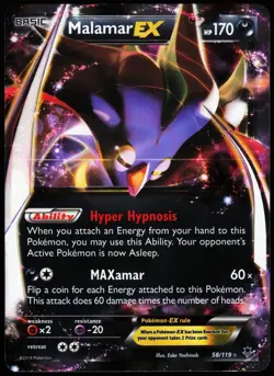 Malamar EX - 58/119 - XY Phantom Forces - Holo Rare - Pokemon TCG - NM - Image 1