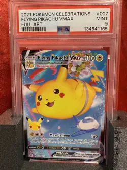 2021 Pokemon Celebrations 007 Flying Pikachu VMAX Full Art PSA 9 - Image 2