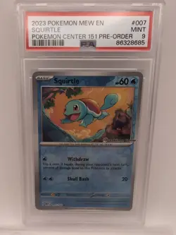 PSA 9 Squirtle 007/165 Pokemon Center EXCLUSIVE STAMPED Promo - 151 - Mint - Image 1