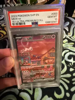 2023 Pokemon Mew ex SVP EN 151 UPC #053 Black Star Promo PSA 10 - Image 1