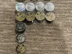 Pokemon Coin Lot of 94 Coins - 9 Large/85Small - Different Rarities - Image 4