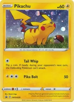 Lightly Played Pikachu - SWSH039 - Cosmo Holo - SWSH Black Star Promos Pokemon S - Image 1