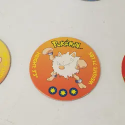 VTG 1999 Primeape 57 Pokemon Pog Cardboard Coin Nintendo Battle Disc Replacement - Image 1
