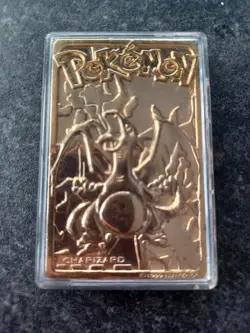 Vintage Pokemon 1999 CHARIZARD Burger King Promo 23k Gold Plated Trading Card - Image 3