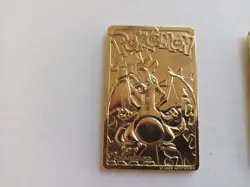 Pokemon 1999 23k Gold Plated Trading Card Burger King Promo Pikachu & Charizard - Image 3