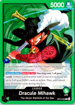 ONE PIECE English Dracule Mihawk - OP14-020 The Azure Sea's Seven Leader - Image 1