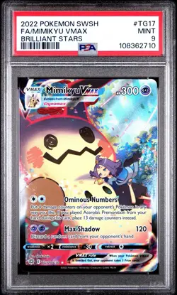 Mimikyu VMAX TG17/TG30 Swsh09: Brilliant Stars Trainer Gallery Holo PSA 9 - Image 1