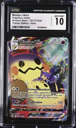 Mimikyu VMAX TG17/TG30 Swsh09: Brilliant Stars Trainer Gallery Holo - CGC 10 GM - Image 1