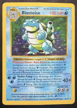 Pokemon TCG Blastoise 2/102 Base Set Shadowless Holo Rare Vintage - Image 1