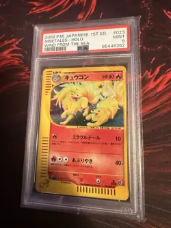 PSA 9 Ninetales Rare 022/087 Japanese Wind From The Sea 2002 Pokemon 1st Ed - Image 1
