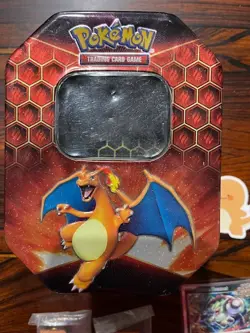 Pokemon Collector Lot Charizard Tin Dog Tag League Badges Coins Promos Cards - Image 2