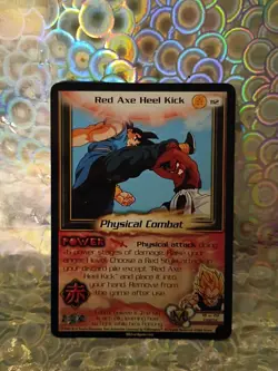 2003 Score CCG - TCG, 5 Star DBZ Card, Red Axe Heel Kick #112 - Image 1