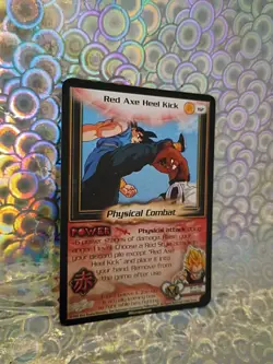 2003 Score CCG - TCG, 5 Star DBZ Card, Red Axe Heel Kick #112 - Image 2
